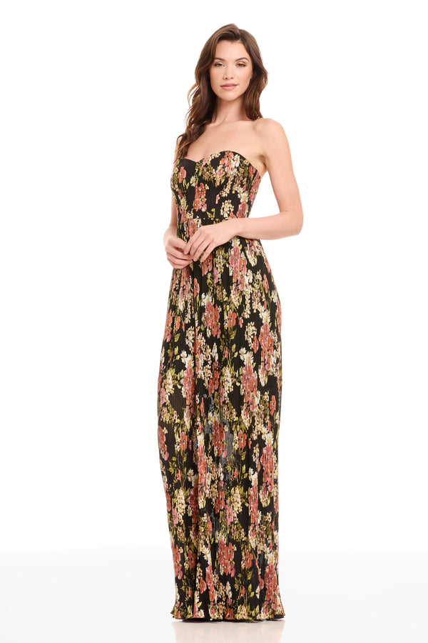 AUDRINA DRESS / BLACK MULTI