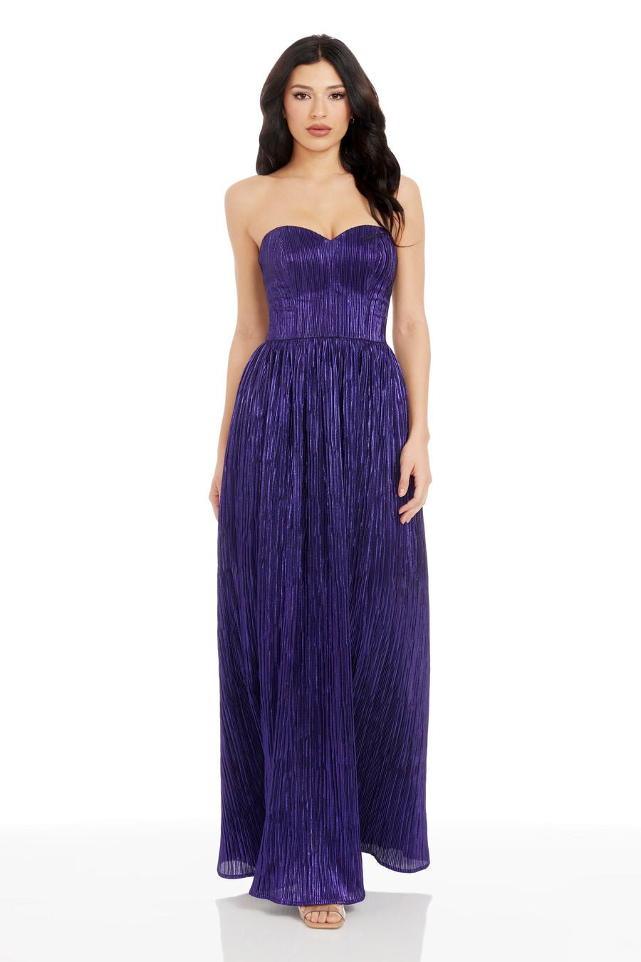 Dress The Population Women's Audrina Strapless Gown - Purple - Gowns Dress The Population Women's Audrina Strapless Gown - Purple - Gowns