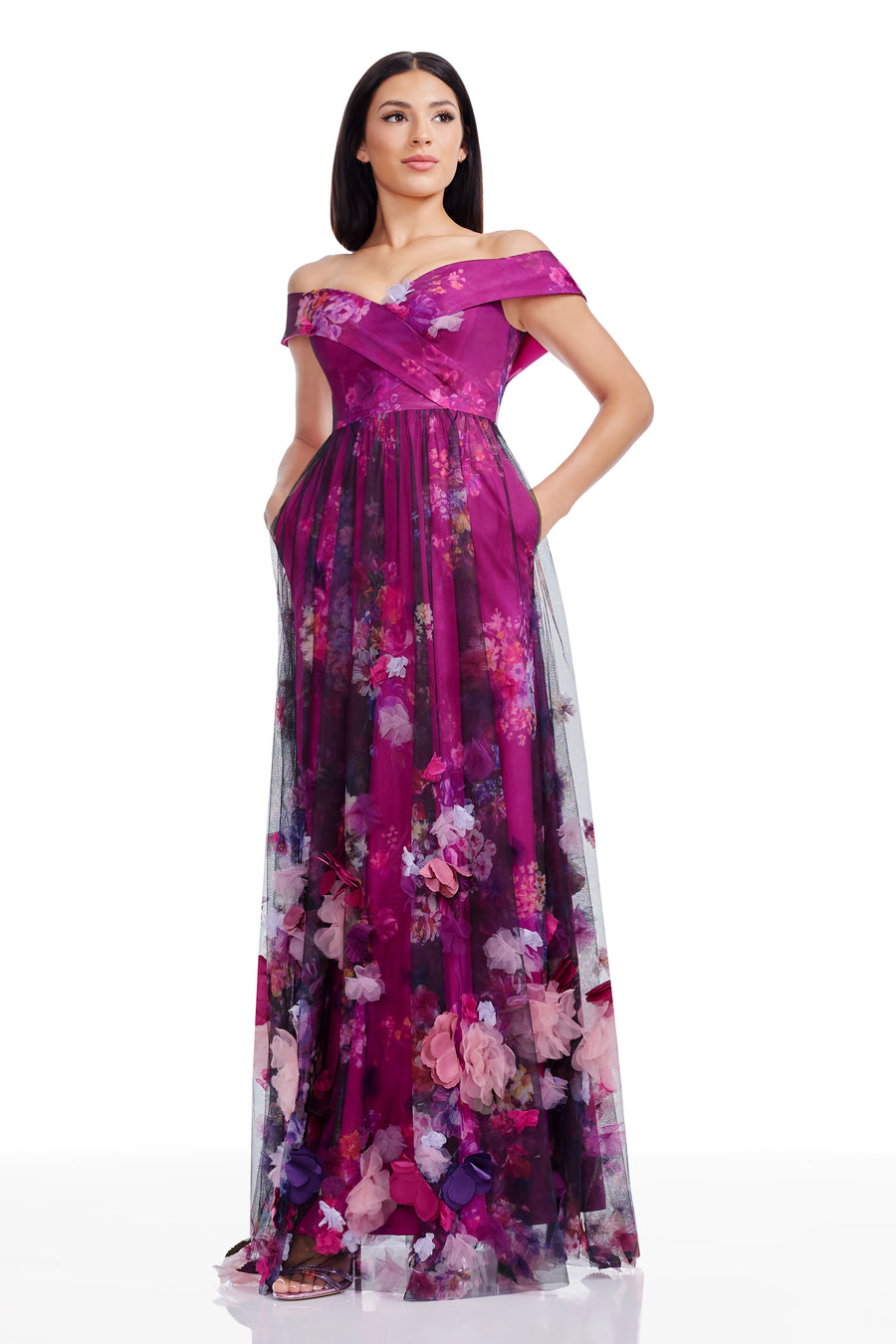 Aurea Dress / DARK MAGENTA MULTI