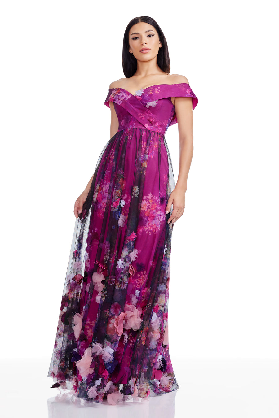 Aurea Dress / DARK MAGENTA MULTI