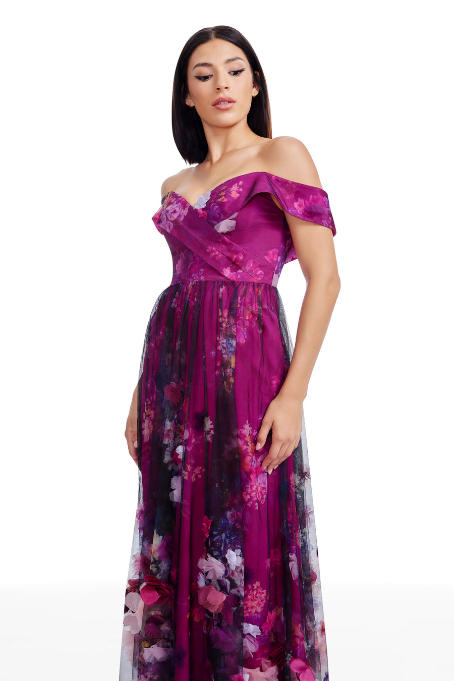 Aurea Dress / DARK MAGENTA MULTI