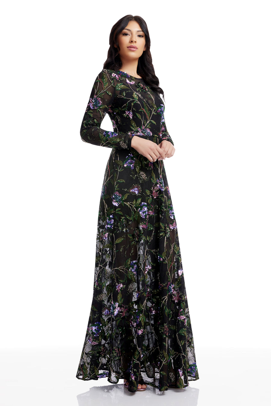 Ava Dress / BLACK MULTI