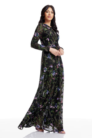 Ava Dress / BLACK MULTI