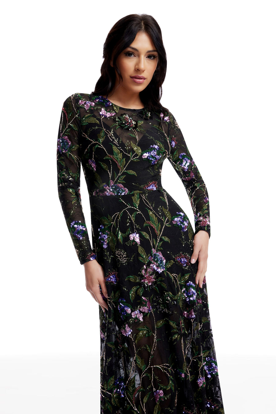 dress the population ava gown Ava Gown S / BLACK-NUDE
