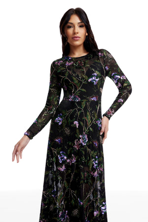 Ava Dress / BLACK MULTI