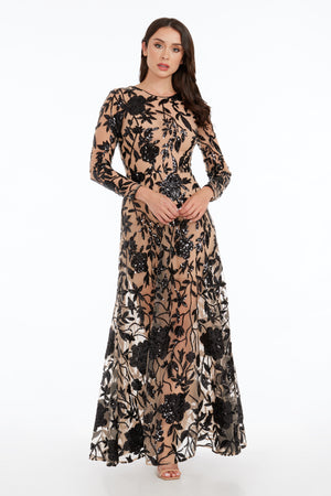 Ava Gown, XS / BLACK-NUDE Ava Gown, XS / BLACK-NUDE