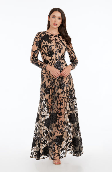 Long Sleeve Dress, Fall Winter Long Dress, Witch Dress