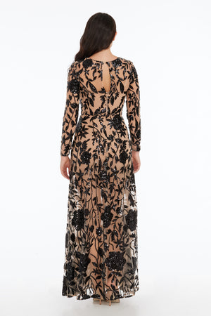 Ava Dress / BLACK-NUDE
