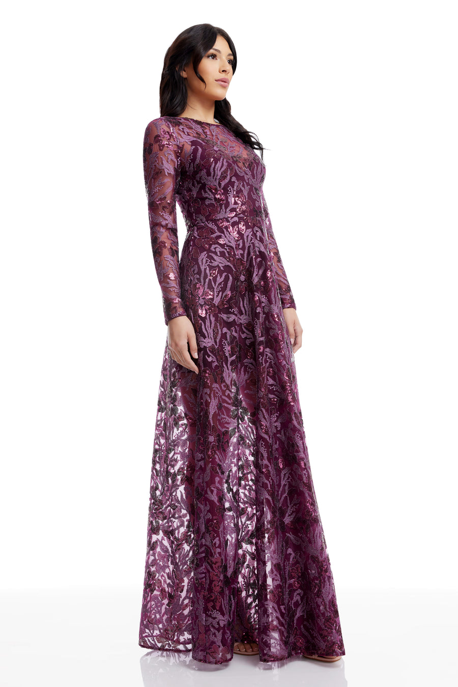 Ava Dress / DEEP PLUM MULTI