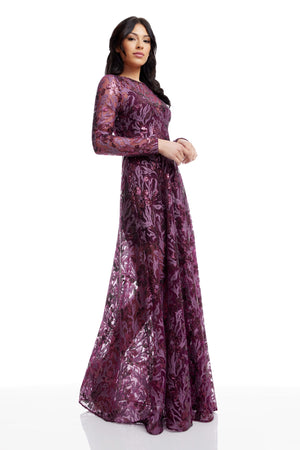 Ava Dress / DEEP PLUM MULTI