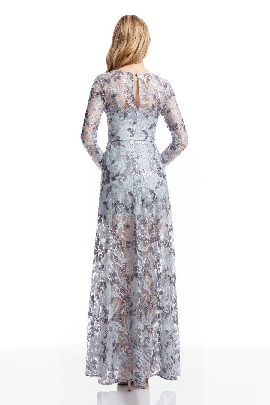 dress the population ava lace dress Ava Gown S / BLACK-NUDE