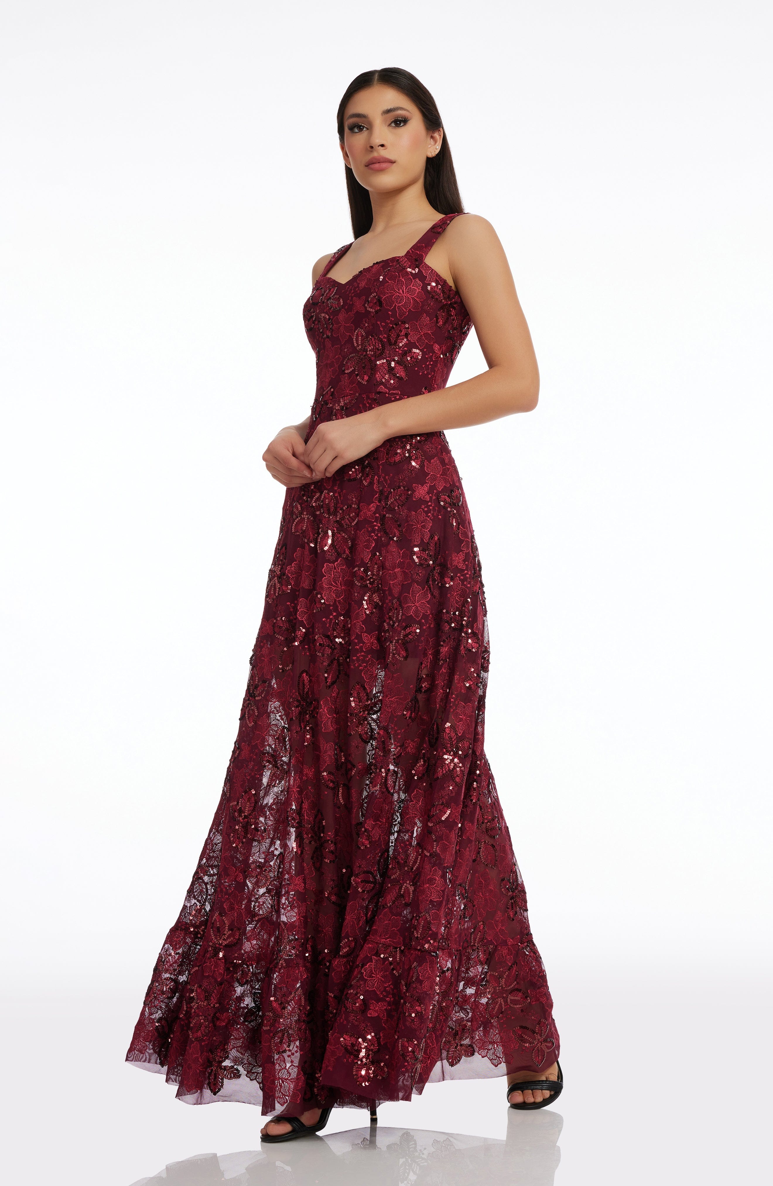 One Shoulder Sequin Gown