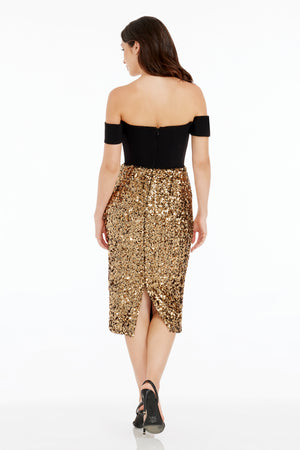 Bailey Dress / GOLD-BLACK