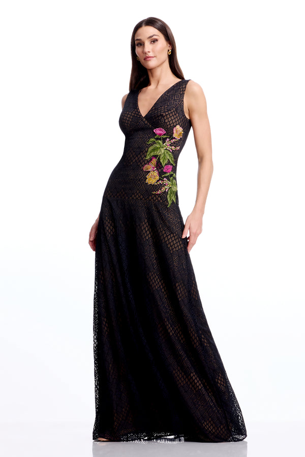 Baylor Gown / BLACK MULTI