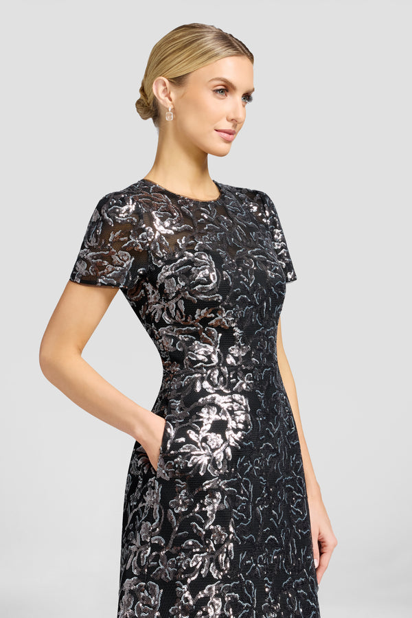 Beth Dress / GUNMETAL MULTI