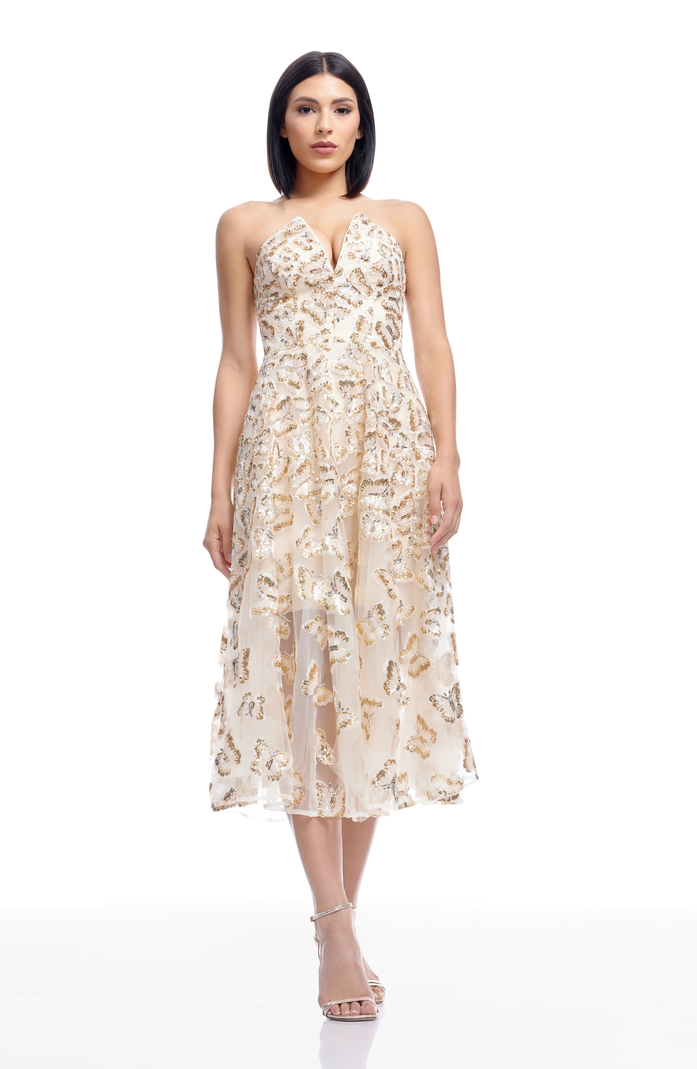 dress the population louisa butterfly sleeve cocktail dress NEW DRESS THE POPULATION Louisa Butterfly Sleeve Dress, Pine (Size XXS)