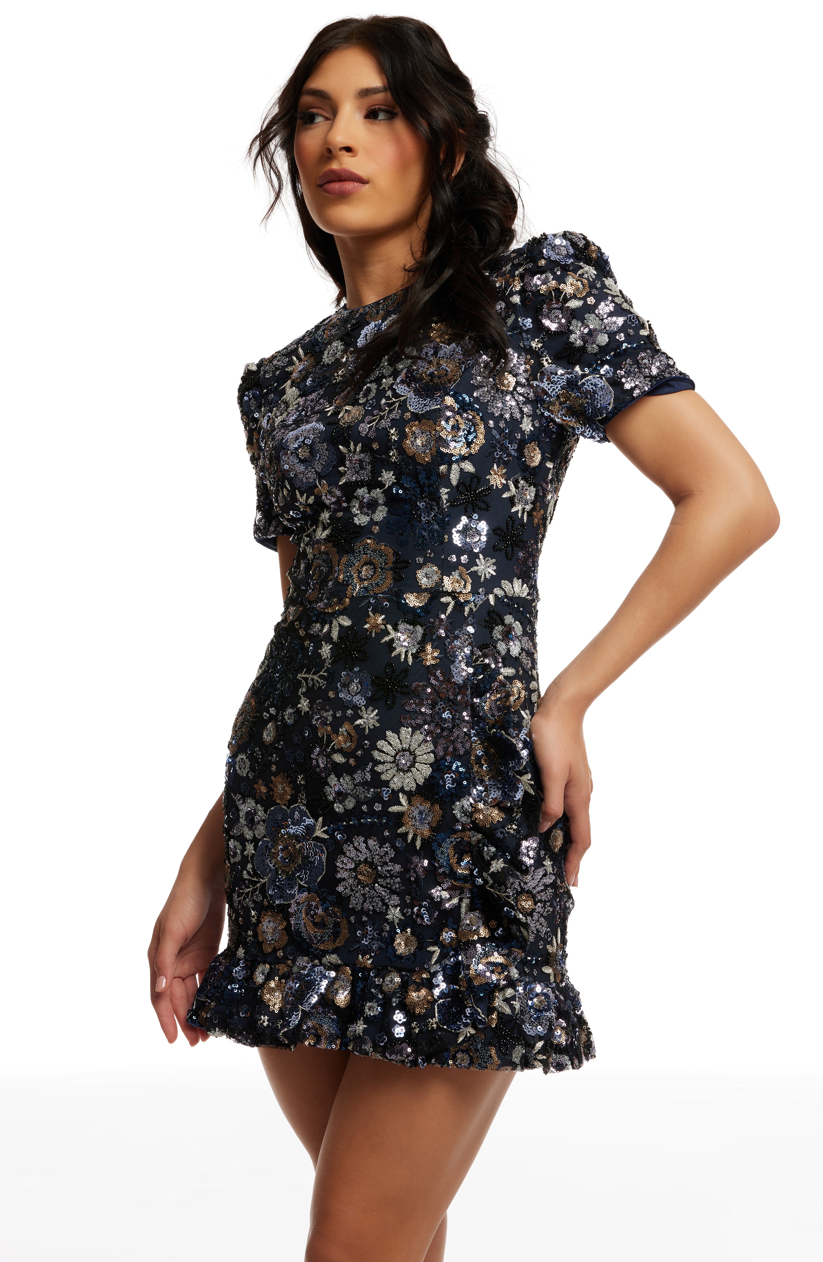 dress the population brittany dress Dress the Population Women's Brittany Floral Appliqu Minidress - White