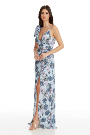 Camelia Gown / POWDER BLUE MULTI