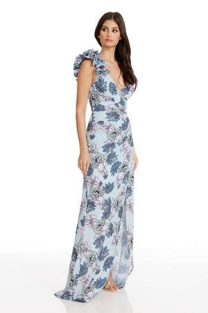 Camelia Gown / POWDER BLUE MULTI