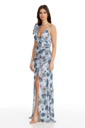 Camelia Gown / POWDER BLUE MULTI