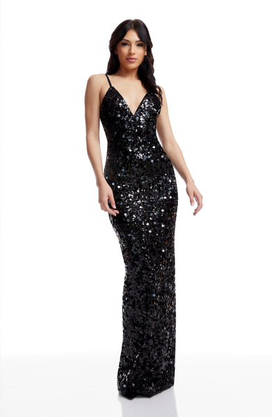 dress the population carmen Dress the Population Women's Carmen Sleeve Long Stretch Gown SIZE S
