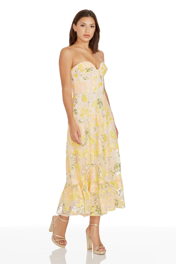 Yellow Floral Dresses - Vibrant Styles Dress the Population Yellow Floral Dresses - Vibrant Styles Dress the Population