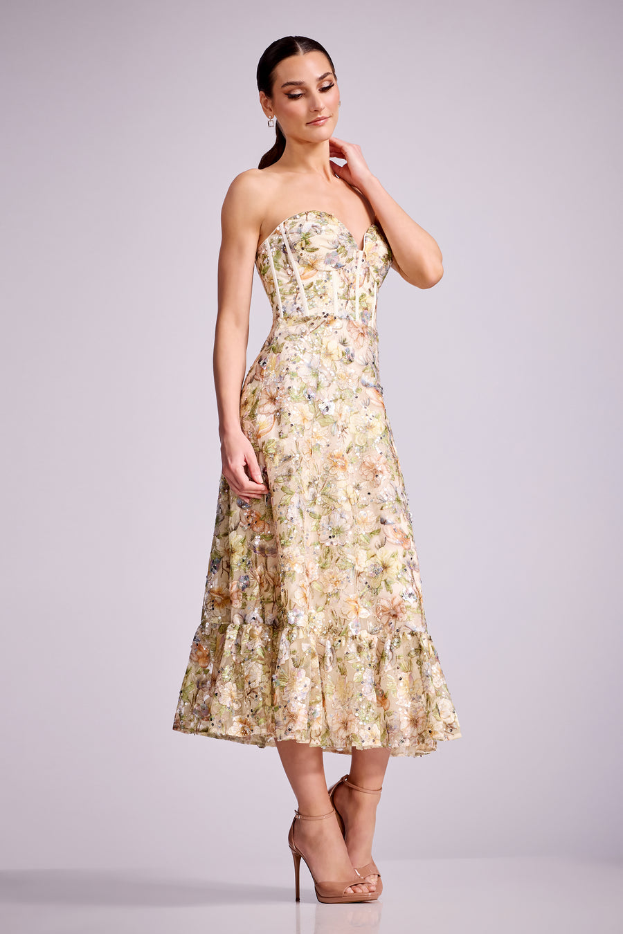 Carina Dress / IVORY MULTI