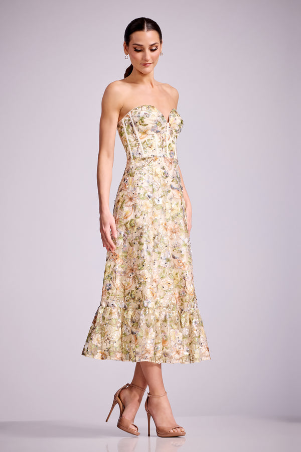 Carina Dress / IVORY MULTI