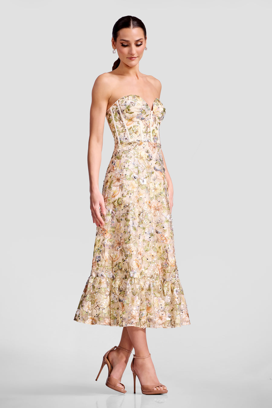 Carina Dress / IVORY MULTI