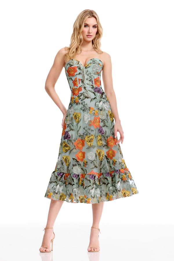 CARINA DRESS / SAGE MULTI