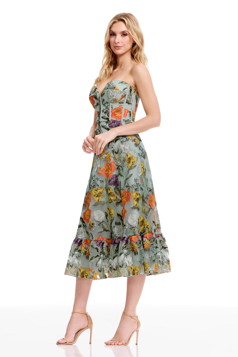 CARINA DRESS / SAGE MULTI