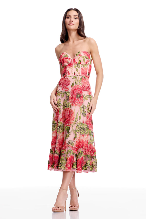 Carina Dress / PEACH MULTI