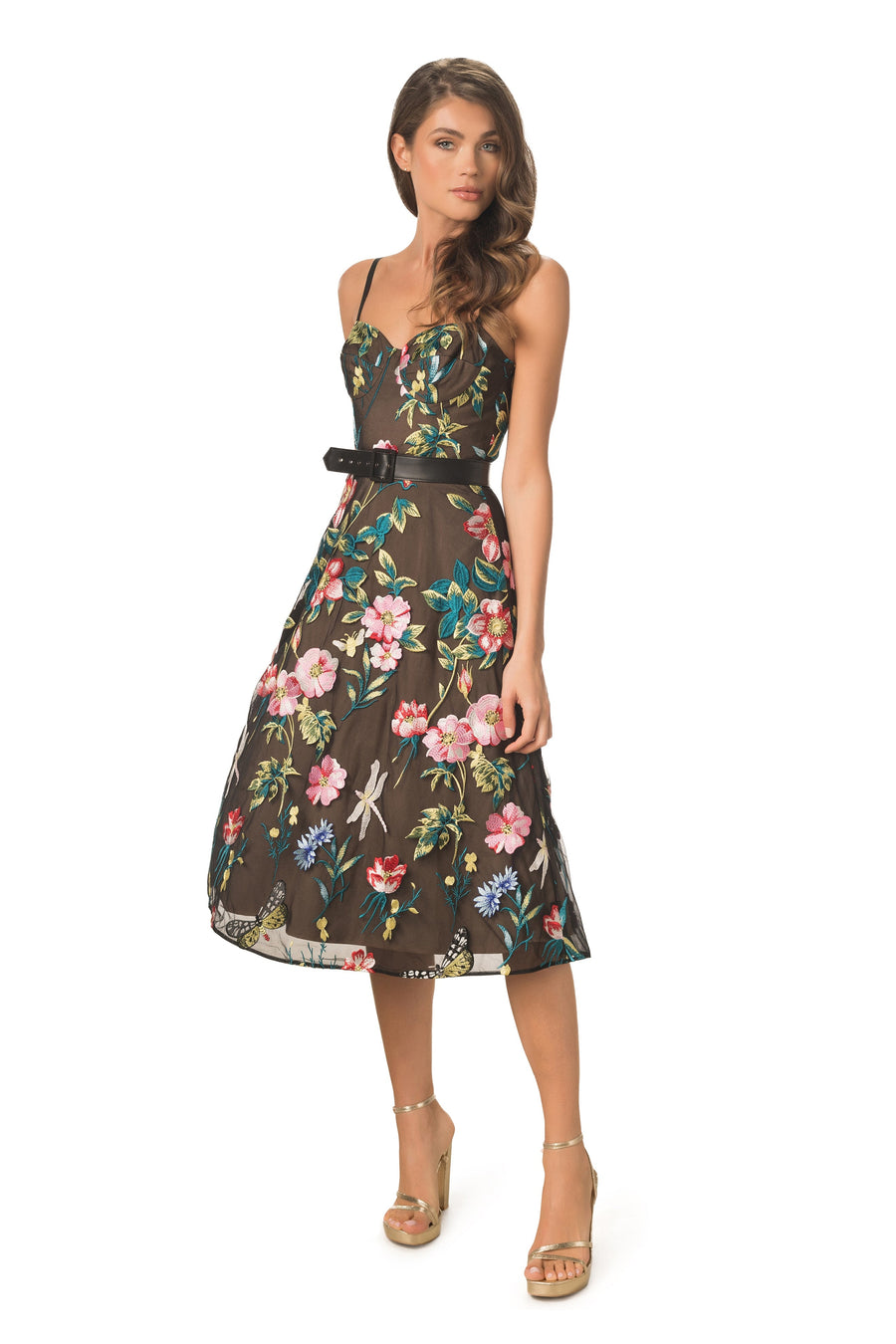 dress the population butterfly dress Dress the Population Briella Fit & Flare Dress