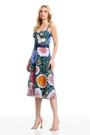 CARLITA DRESS / NAVY MULTI