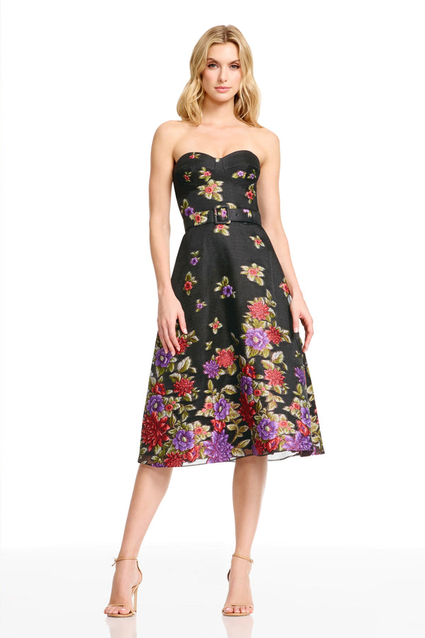 CARLITA DRESS / BLACK MULTI