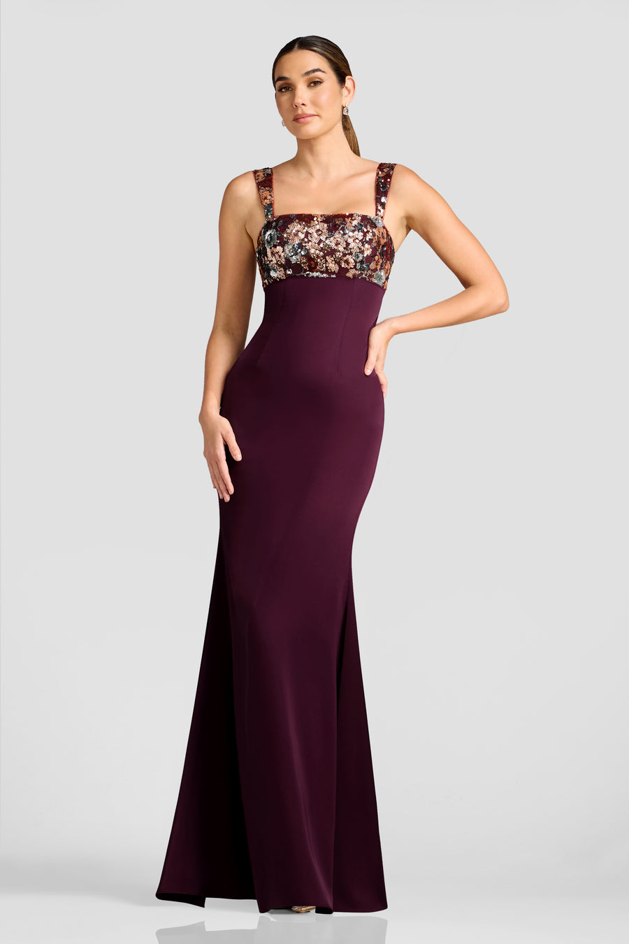 Cassidy Dress / BURGUNDY MULTI