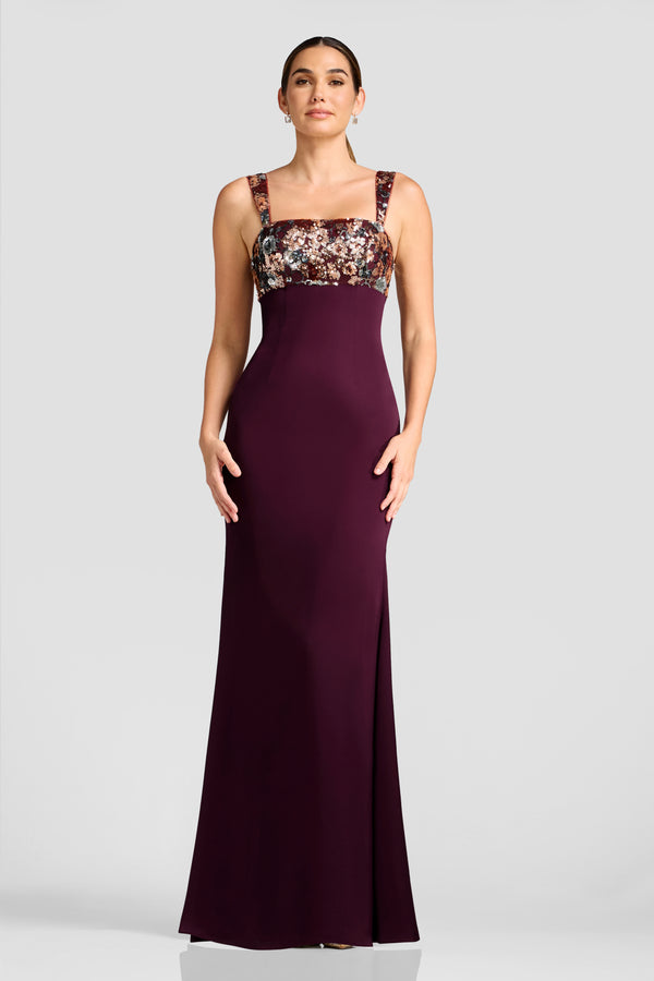Cassidy Dress / BURGUNDY MULTI