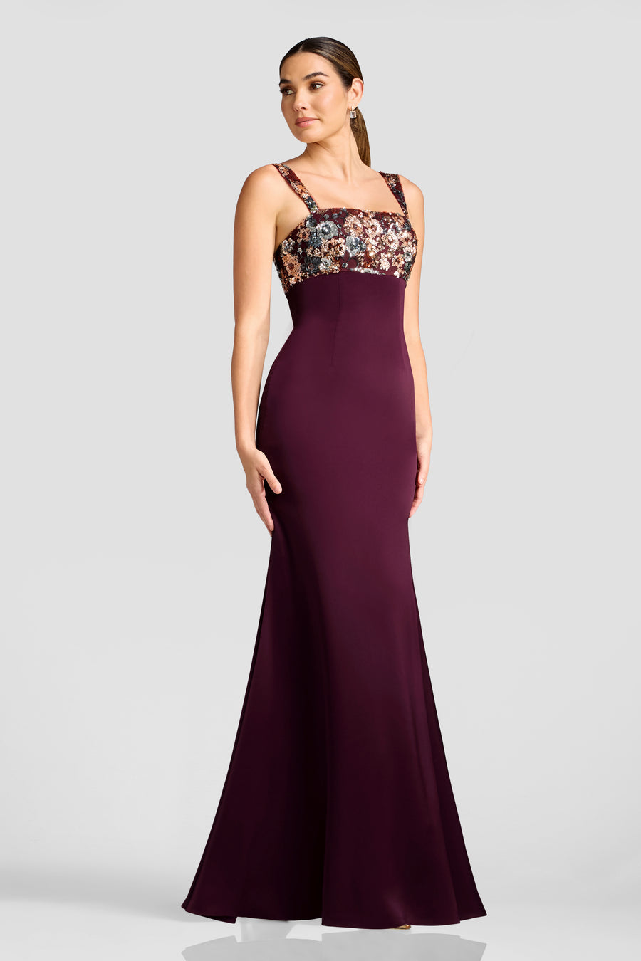 Cassidy Dress / BURGUNDY MULTI