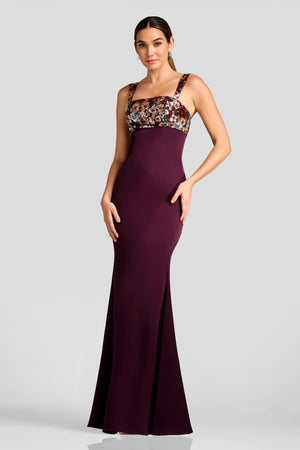 Cassidy Dress / BURGUNDY MULTI