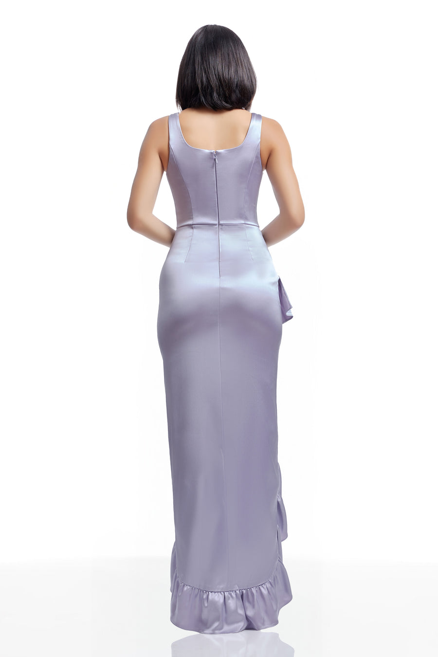 dress the population charlene maxi gown NEW DRESS THE POPULATION Black CHARLENE Square Neck RUFFLE SLIT Maxi GOWN XXL