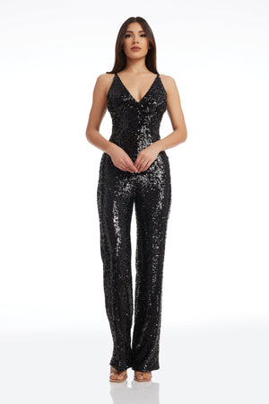 dress the population sam jumpsuit Dress the Population | Pants & Jumpsuits | Dress The Population Sam Ruched Jumpsuit In Black M