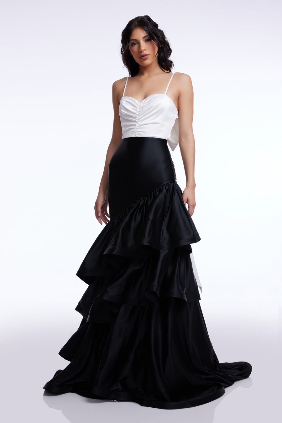 Clarice Dress / OFF WHITE-BLACK