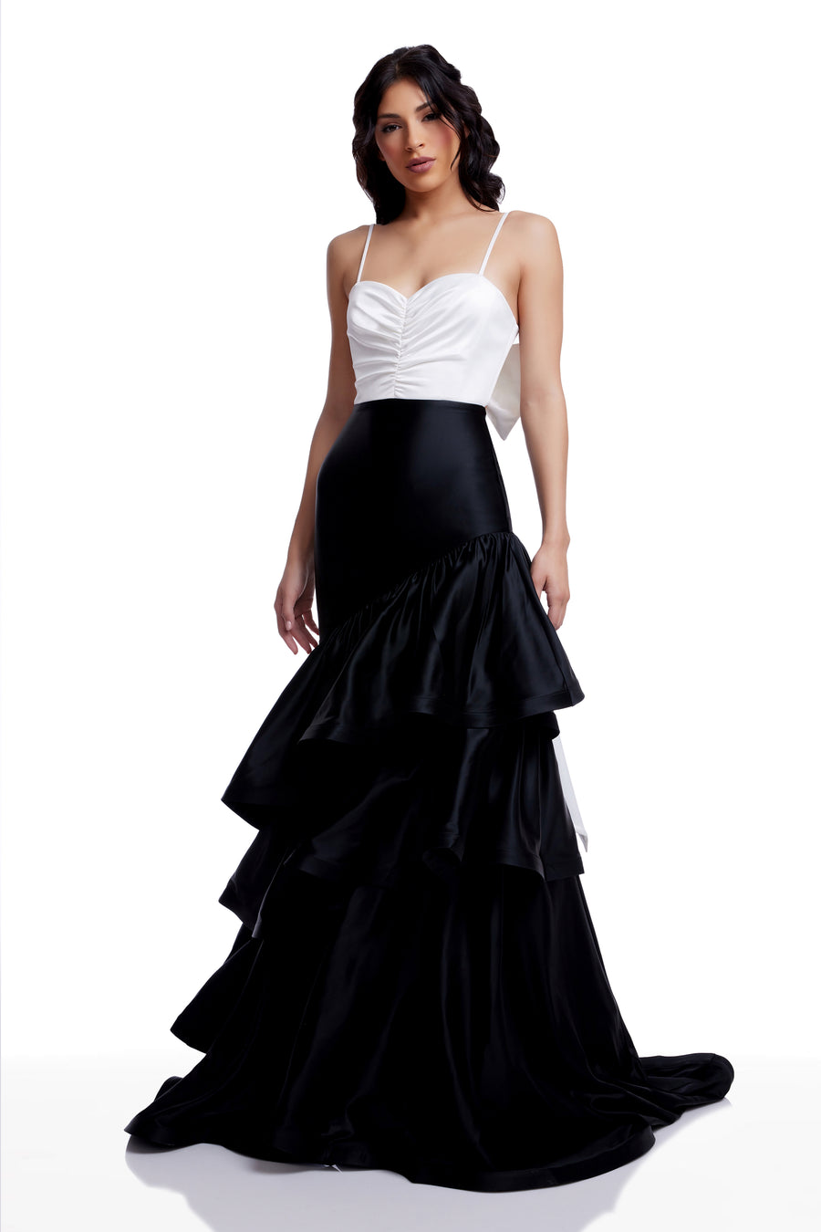 Clarice Dress / OFF WHITE-BLACK