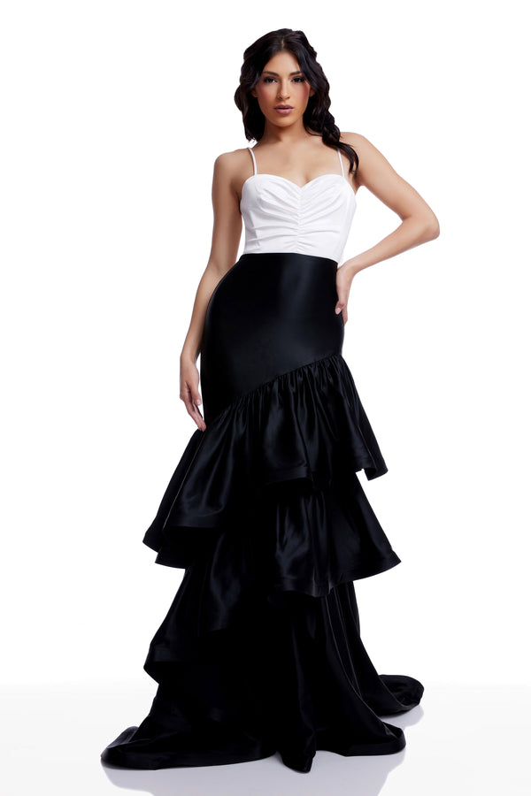 Clarice Dress / OFF WHITE-BLACK
