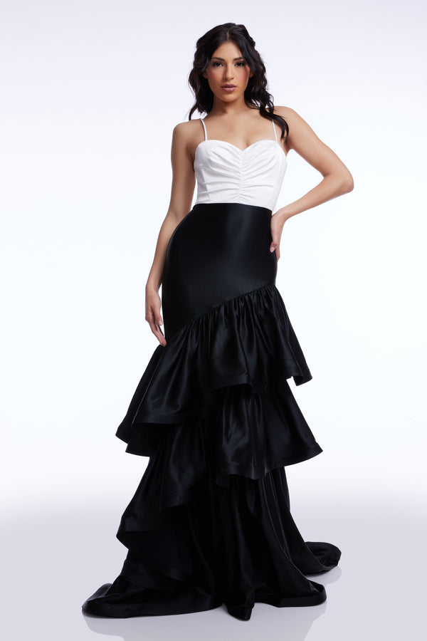 Clarice Dress / OFF WHITE-BLACK