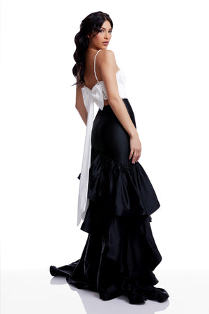 Clarice Dress / OFF WHITE-BLACK