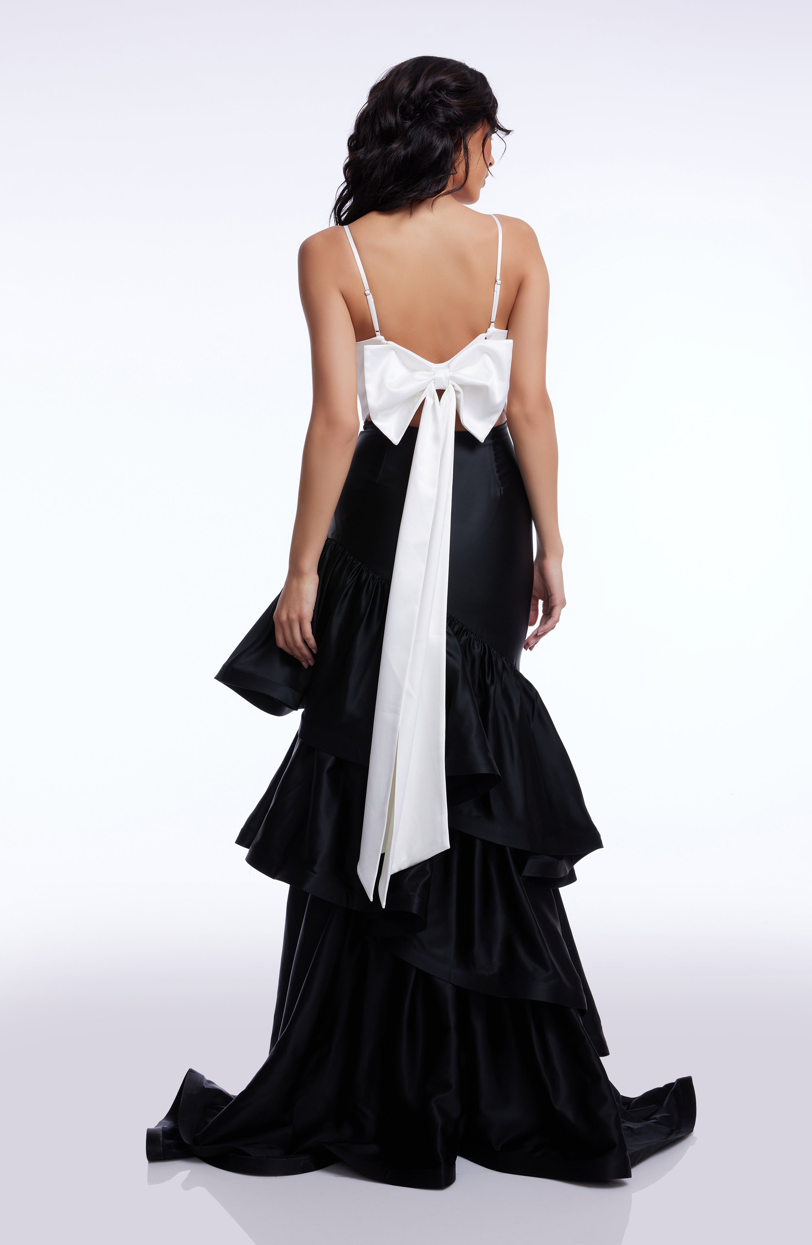 【sahara/サハラ】TulleSleeveSatin Dress CLARICE_DDRL27-