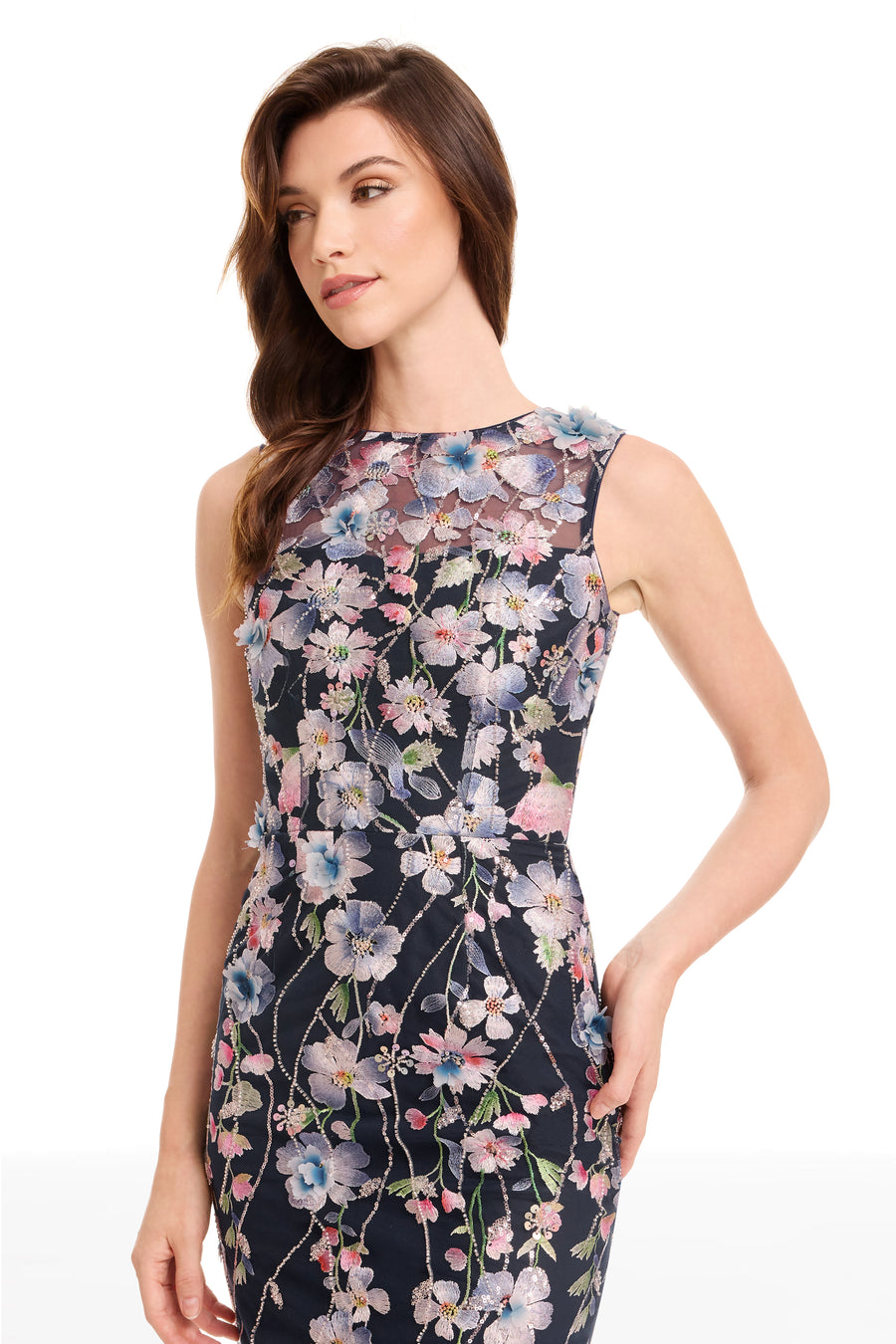 CLAUDETTE DRESS / NAVY MULTI