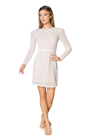 Collins Dress / WHITE/NUDE