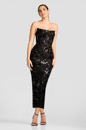 Cosette Dress / BLACK-MOCHA